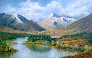 An oil painting of Glen Affric, Highlands.